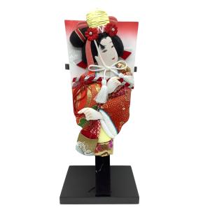 高田卸方屋 羽子板 汐汲 赤朱橙 8号 25cm 242-751