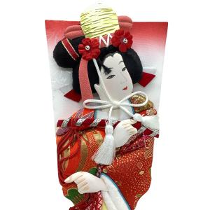 高田卸方屋 羽子板 汐汲 赤朱橙 8号 25c...の詳細画像1