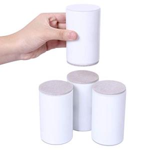 AIRUJIA 高さ調節 60*100mm 4個セット テーブル ベッド こたつの高さ調整 高さ上げる 粘着 高さ調節が簡単にできる 円形 白