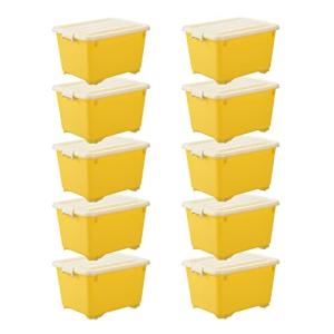 ジェーイージェーアステージ JEJアステージ 収納ボックス 日本製 フォーシー ビビット オレンジ 奥行50cmタイプ 幅38×奥行50×高さ30cm 10個セット