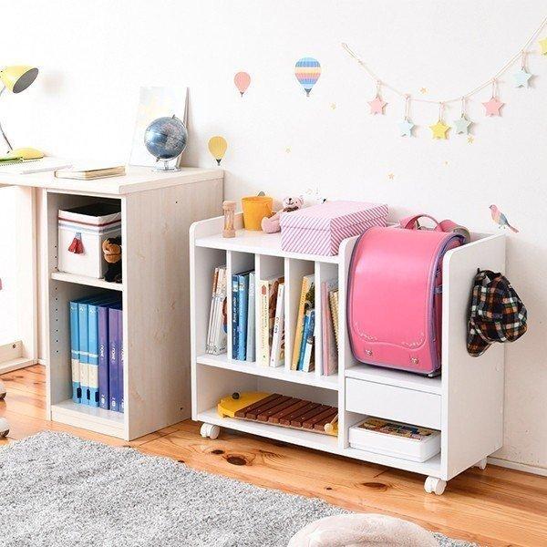 ランドセルラック カウンター下 多機能 幅80 高さ62.5 奥行30 ランドセル 収納 キャスター...