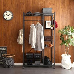 アジアン家具 籐 ラタンハンガーラック 上棚付ワイドラック 巾120cm