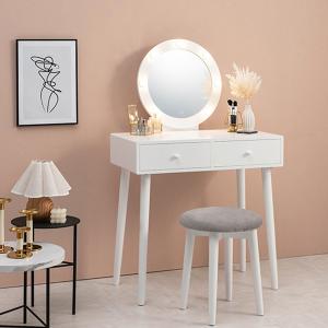 HAGiHARA（萩原） ドレッサー 白 姫系 椅子付き 白 ホワイト 化粧台