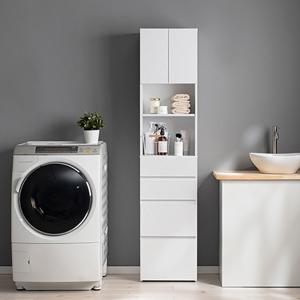 ランドリーラック ランドリーチェスト 幅40 奥行30 ランドリー収納 棚 引き出し ランドリー隙間収納 薄型 ランドリー 棚 洗面所 脱衣所 収納 隙間収納 40cm 白