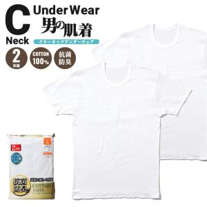 2枚組 3Lサイズ 丸首 半袖 肌着 シャツ 綿100％ 紳士 インナーシャツ アンダーシャツ｜netshop-est