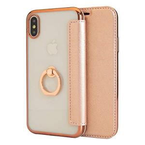 松平商会 イカススマホケース iPhoneX リング付き超薄手帳型ケース iPhoneX ピンク