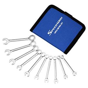 SPEEDWOX 片目片口スパナセット 薄型スパナ ミニコンビレンチセット 10本組 4mm-11mm メートル製 コンビネーション