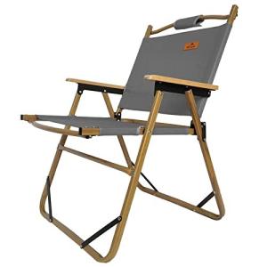 Kaitou アウトドアチェア イス 椅子 ウッド フレーム チェア 肘置き 収納袋付き フォールディング ポータブル 折りたたみ 焚き火 ロースタイル