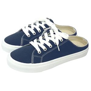 ZIP CORPORATION かかと無し スニーカー 楽々 スリッポン サンダル感覚 ミュールスニーカー レディース ネイビー Mサイズ:約23~24cm 86287