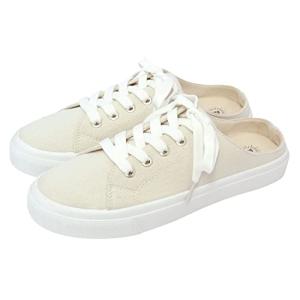 ZIP CORPORATION かかと無し スニーカー 楽々 スリッポン サンダル感覚 ミュールスニーカー レディース アイボリー Mサイズ:約23~24cm 86283
