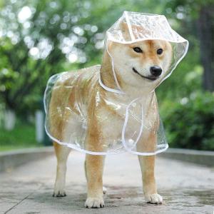 犬用レインコートペットレインコートMサイズ カッパ ポンチョ 小型犬 中型犬 大型犬 柴犬 耐水性 透明な合成樹脂 風よけ寒さ対策 着脱簡単
