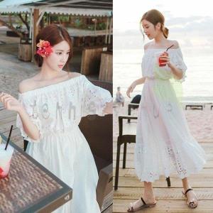 白 ワンピース オフショルの商品一覧 通販 Yahoo ショッピング