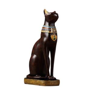 置物 古代エジプト 猫神 民族風 大サイズ (レッド系)｜neustadt
