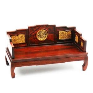 置物 ミニチュア家具 中国風 木製 (皇帝の椅子風 木彫り)