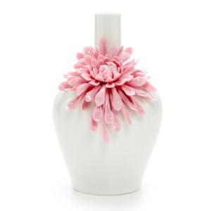 花瓶 フラワーベース 菊の花 立体的 和風 陶磁器製 (B)