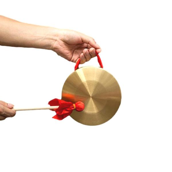 銅鑼 チャイナドラ 鳴り物 楽器 金属製 マレット付き (小)