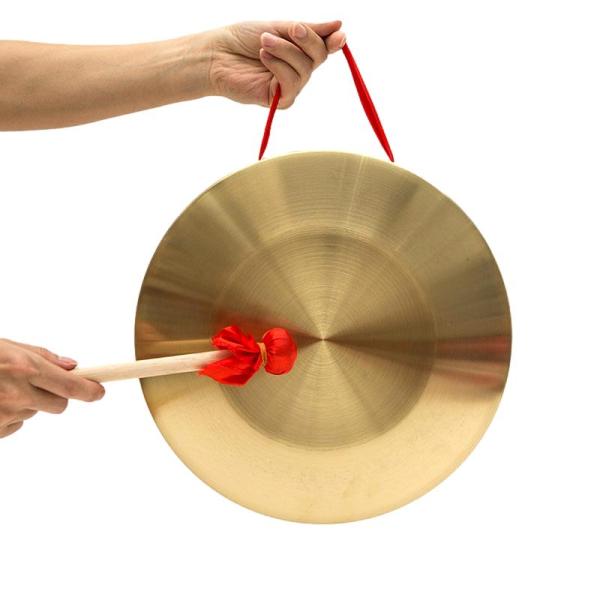 銅鑼 チャイナドラ 鳴り物 楽器 金属製 マレット付き (大)