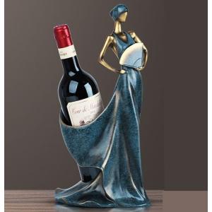 ワインボトルホルダー 扇子を持つロングドレスの女性
