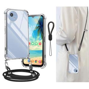 Cokkas AQUO wish4 ケース H5E/HM7ケース アクオスwish4 カバー ショルダー ストラップ本付き 紐付き 肩がけ 首掛