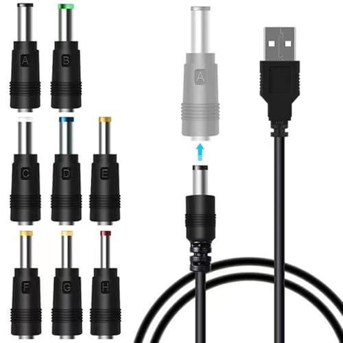 K Bケーブル 8 in 1 D 5V1A 電源ケーブル B丸口 変換プラグ付き D充電コード 5....