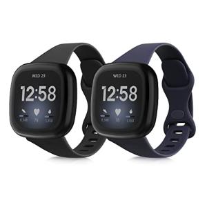 kwmobile 2x 対応: Fitbit Versa 4 / Sense 2 / Versa 3 / Sense バンド - 交換ベルト シ