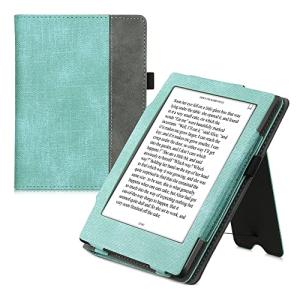 kwmobile 電子書籍リーダー 保護ケース 対応: Kobo Aura H2O Edition 1 - 電子ブック 手帳型 スタンド ミント/ダークグレ