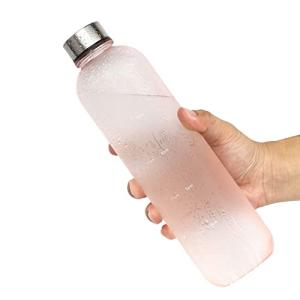 MYEEDA タイムマーカー付きウォーターボトル 水筒1リットル ボトル 1000ml ステンレス製...