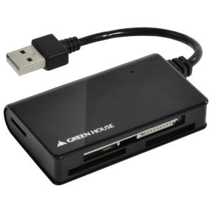 グリーンハウス SDXC対応USB2.0カードリーダ/ライタ ブラック GH-CRM1A-BK｜neverminds
