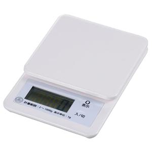 オーム電機 OHM デジタルキッチンスケール 1kg計 ホワイト COK-S100-W｜neverminds