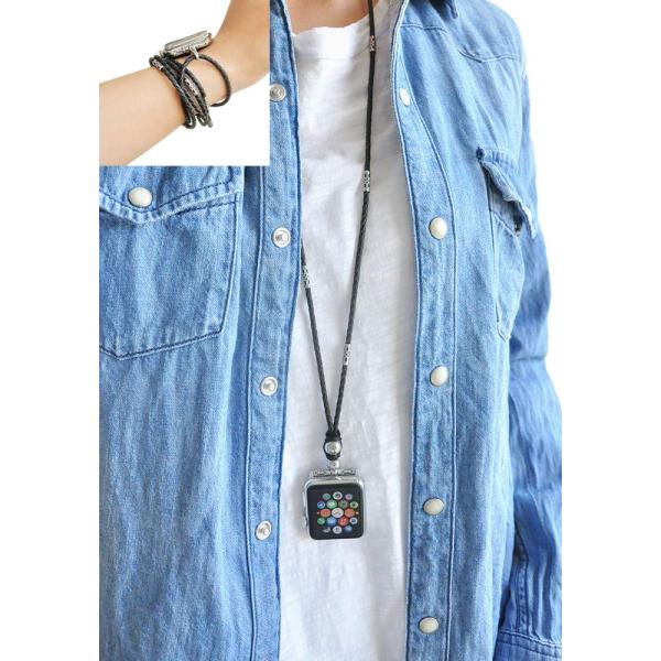 【並行輸入品】本革ネックレス シリーズ3 2 1 / 40mm シリーズ4 全バージョン スマートウ...