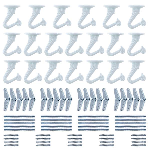 【並行輸入品】Glarks 20セット/80個 1インチ 高耐久 スワッグフック 天井フック スチー...