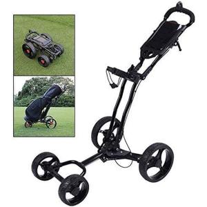 【並行輸入品】 ゴルフトロリーゴルフトロリー3輪ゴルフプッシュカート折りたたみ式ボールチャーターカーブレーキシート傘立てウォーターボトルスタンド大