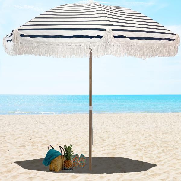 【並行輸入品】 BLUECC Beach Umbrella with Aluminum Pole N...