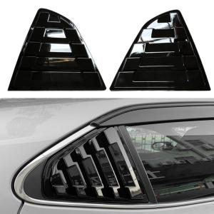 【並行輸入品】 Xhfarce 2Pcs Gloss Black Rear Side Window Louvers Shutter Cover
