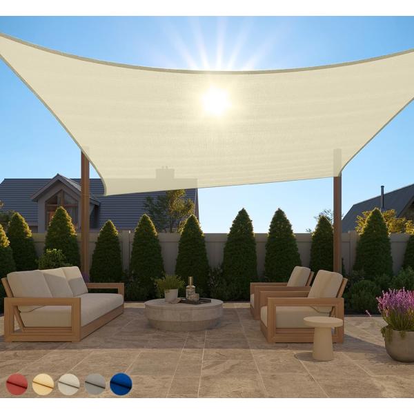 【並行輸入品】 ColourTree 14' x 18' Beige Sun Shade Sail ...
