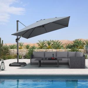 【並行輸入品】 Sunnydaze 9 Foot Outdoor Aluminum Patio Umbrella with Push Button