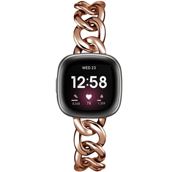 【並行輸入品】クールなレディースチェーンメタルスマートウォッチバンド Fitbit Sense/Fi...