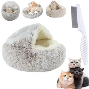【並行輸入品】 EASELAND Pet Dog Bed for Small Dogs Cats Donut, Comfortable Roun