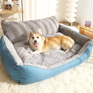 【並行輸入品】 Majestic Pet Products グレー アルバ スモール 長方形 屋内 屋外 ペット 犬用ベッド 取り外し可能 洗濯可