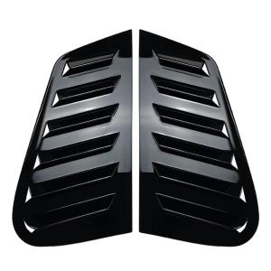 【並行輸入品】 Lirun Glossy Black Rear Window Vent Cover Trim Shutter ABS Side