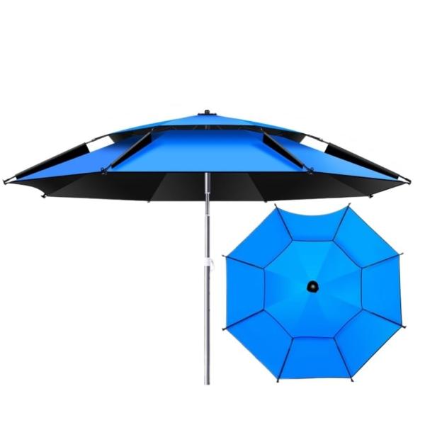 【並行輸入品】 240cm(8ft) Patio Umbrella Outdoor with 6 S...