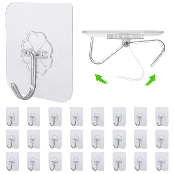 【並行輸入品】Amazopenの粘着フック   壁ドアフック24個パック 強力貼り付け   33ポン...