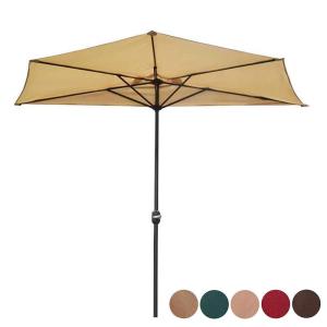 【並行輸入品】 Patio Umbrella 10 Ft With 24 Solar Led Lights, Large Offset Umbr