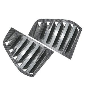 【並行輸入品】 Liru ABS Rear Window Vent Shutter Cover Louver Trim Carbon Fiber