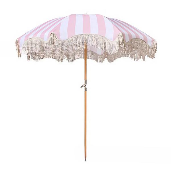 【並行輸入品】 Patio Umbrella with Fringe，Beach Umbrellas...
