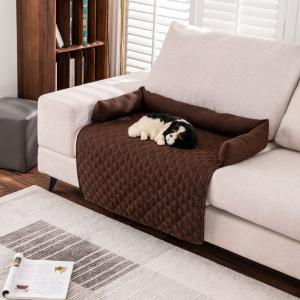 【並行輸入品】 XSlive フェイクファー ぬいぐるみ 犬用カウチカバー 3Dストライプ ファジーソファカバー 滑り止め ふわふわ 犬用ベッドカ