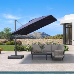 【並行輸入品】 Midtown Umbrella コンクリートアンカーベースプレート カンチレバーオフセットパティオ屋外傘用 ステンレススチー