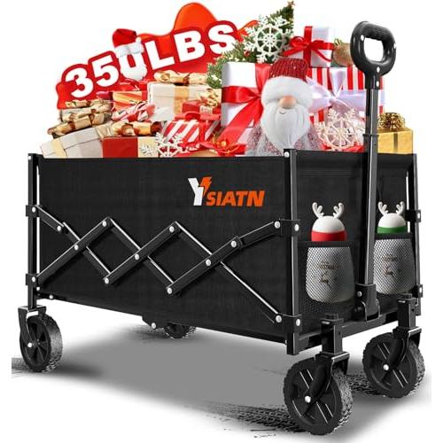 【並行輸入品】 400L 大容量 折りたたみ式 ダブルデッカーワゴン ブレーキ付き 50インチ エク...