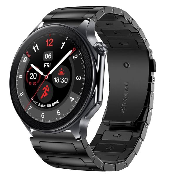 【並行輸入品】Lamshaw OnePlus Watch 2R用バンド 22mm ソリッドステンレス...
