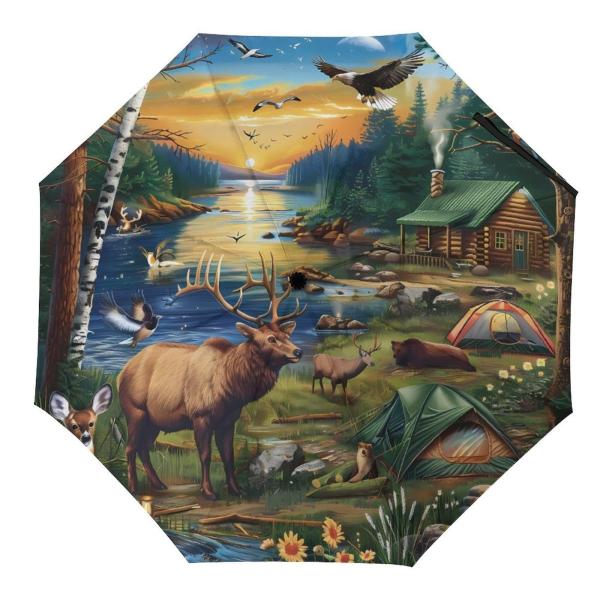 【並行輸入品】 Cute Cake Travel Umbrella for Rain Windpro...